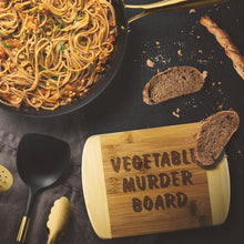 Load image into Gallery viewer, Vegetable Murder Board Bamboo Cutting Board